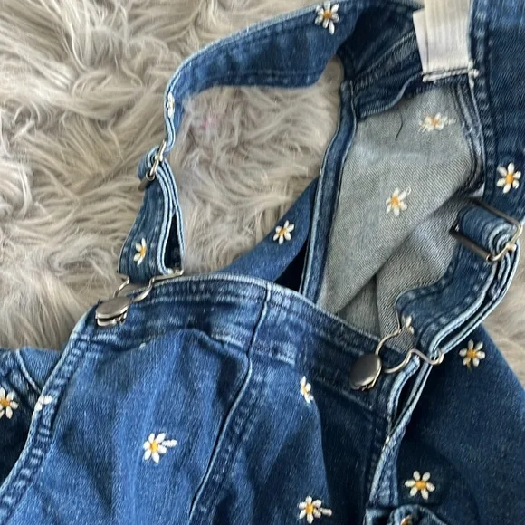 Hanna Andersson Kids Denim Overalls with Floral Print - Picture 3 of 9